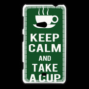 Coque Nokia Lumia 625 Keep Calm Take a cup Vert