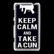 Coque Nokia Lumia 625 Keep Calm Take a gun Noir