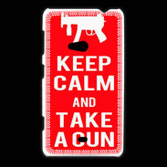 Coque Nokia Lumia 625 Keep Calm Take a gun Rouge