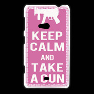 Coque Nokia Lumia 625 Keep Calm Take a gun Rose