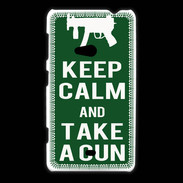 Coque Nokia Lumia 625 Keep Calm Take a gun Vert