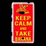 Coque Nokia Lumia 625 Keep Calm Take Banana Rouge