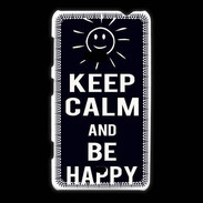 Coque Nokia Lumia 625 Keep Calm Be Happy Noir