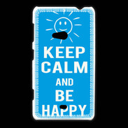 Coque Nokia Lumia 625 Keep Calm Be Happy Cyan
