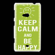 Coque Nokia Lumia 625 Keep Calm Be Happy Vert pomme