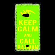 Coque Nokia Lumia 625 Keep Calm Call Batman Vert pomme
