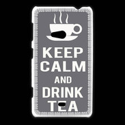 Coque Nokia Lumia 625 Keep Calm Drink Tea Gris