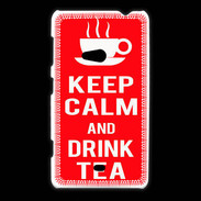 Coque Nokia Lumia 625 Keep Calm Drink Tea Rouge