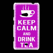 Coque Nokia Lumia 625 Keep Calm Drink Tea Violet