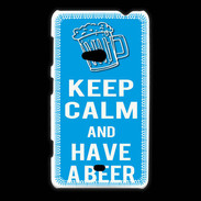 Coque Nokia Lumia 625 Keep Calm Have a beer Cyan