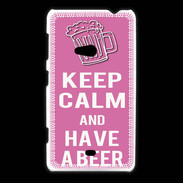 Coque Nokia Lumia 625 Keep Calm Have a beer Rose
