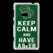 Coque Nokia Lumia 625 Keep Calm Have a beer Vert