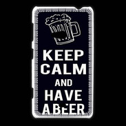 Coque Nokia Lumia 625 Keep Calm Have a beer Noir