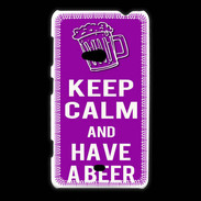 Coque Nokia Lumia 625 Keep Calm Have a beer Violet