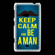 Coque Nokia Lumia 625 Keep Calm Be a Man Bleu
