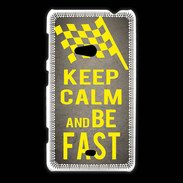 Coque Nokia Lumia 625 Keep Calm and Be Fast Gris