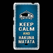 Coque Nokia Lumia 625 Keep Calm and Hakuna Matata Bleu