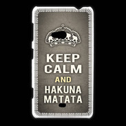 Coque Nokia Lumia 625 Keep Calm and Hakuna Matata Gris