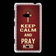 Coque Nokia Lumia 625 Keep Calm and Pray Christian Rouge