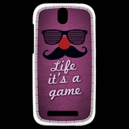 Coque HTC One SV Life It's a game Rose ZG