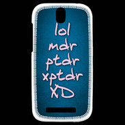 Coque HTC One SV LOL MDR bleu ZG