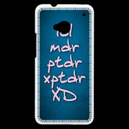 Coque HTC One LOL MDR bleu ZG