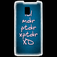 Coque LG P990 LOL MDR bleu ZG