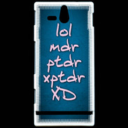 Coque Sony Xperia U LOL MDR bleu ZG