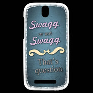 Coque HTC One SV Swag or Not bleu ZG