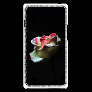 Coque LG Optimus L9 Belle rose sur fond noir PR