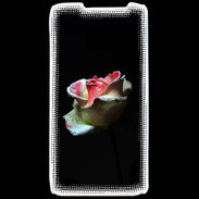Coque LG P990 Belle rose sur fond noir PR