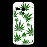 Coque Motorola G Feuille de cannabis sur fond blanc