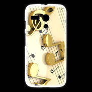 Coque Motorola G Portée de notes en or