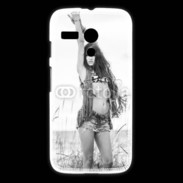 Coque Motorola G Hippie noir et blanc