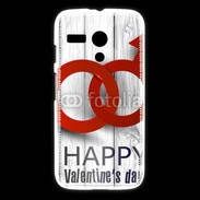 Coque Motorola G Saint valentin sur fond bois