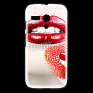 Coque Motorola G Bouche sexy rouge à lèvre gloss rouge fraise