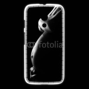 Coque Motorola G Femme enceinte en noir et blanc