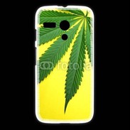 Coque Motorola G Feuille de cannabis sur fond jaune
