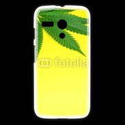 Coque Motorola G Feuille de cannabis sur fond jaune 2