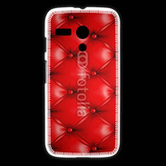 Coque Motorola G Capitonnage cuir rouge