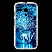 Coque Motorola G Feu d'artifice en noir et bleu