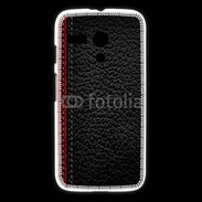 Coque Motorola G Effet cuir noir et rouge