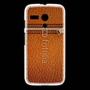 Coque Motorola G Effet cuir avec zippe