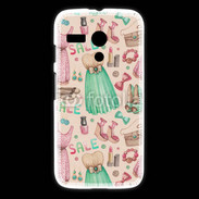 Coque Motorola G Fond fashion rose et vert 2