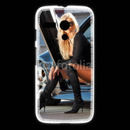 Coque Motorola G Femme blonde sexy voiture noire 5