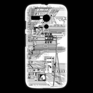Coque Motorola G Rue de New York en dessin noir et blanc