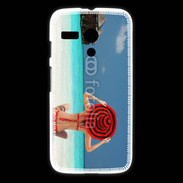 Coque Motorola G Femme assise sur la plage