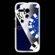 Coque Motorola G Poker bleu et noir 2