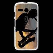 Coque Motorola G Saxophoniste au couché de soleil