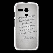 Coque Motorola G Homme veut Gris Citation Oscar Wilde
